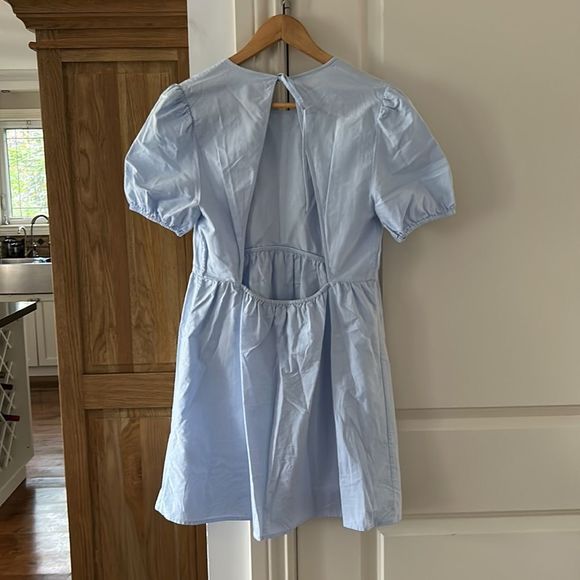 Sunday best Aritzia Saida new dress in blue babydoll puff sleeves - Picture 7 of 11